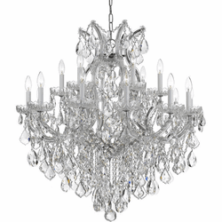 Crystorama 4418-CH-CL-SAQ Maria Theresa Polished Chrome 35" Hanging Chandelier