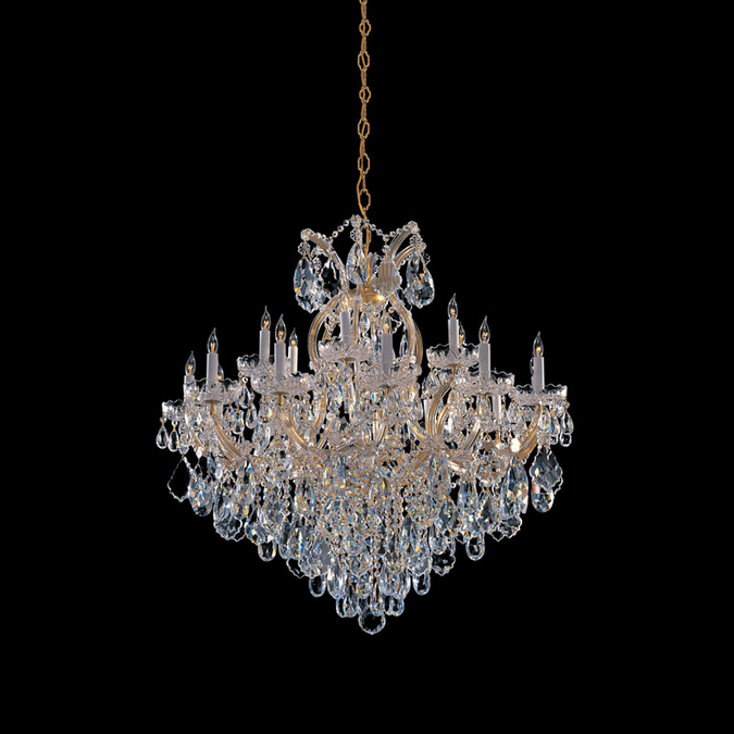 Crystorama 4418-GD-CL-MWP Maria Theresa 36 Inch Tall 18 Candle Gold Finish Crystal Chandelier Light