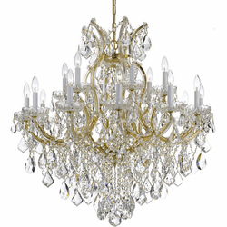 Crystorama 4418-GD-CL-S Maria Theresa Gold 35" Chandelier Light