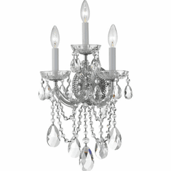 Crystorama 4423-CH-CL-S Maria Theresa Polished Chrome Candle Wall Light Sconce