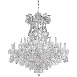 Crystorama 4424-CH-CL-SAQ Maria Theresa Polished Chrome 46" Chandelier Lamp