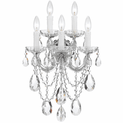 Crystorama 4425-CH-CL-SAQ Maria Theresa Polished Chrome Candle Wall Lighting