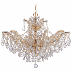 Crystorama 4439-GD-CL-S Maria Theresa Gold 27" Convertible Chandelier Light / Ceiling Lighting
