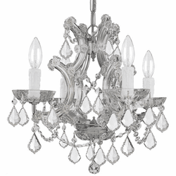 Crystorama 4474-CH-CL-SAQ Maria Theresa Polished Chrome Mini Hanging Chandelier
