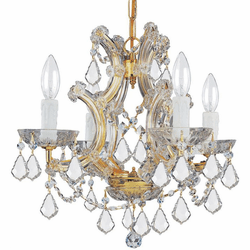 Crystorama 4474-GD-CL-SAQ Maria Theresa Gold Mini Chandelier Lighting
