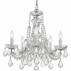 Crystorama 4476-CH-CL-S Maria Theresa Polished Chrome Mini Chandelier Lamp