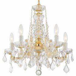 Crystorama 4476-GD-CL-MWP Maria Theresa Gold Mini Ceiling Chandelier
