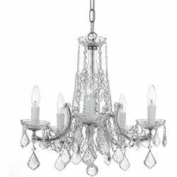 Crystorama 4576-CH-CL-MWP Traditional Crystal Polished Chrome Mini Hanging Chandelier