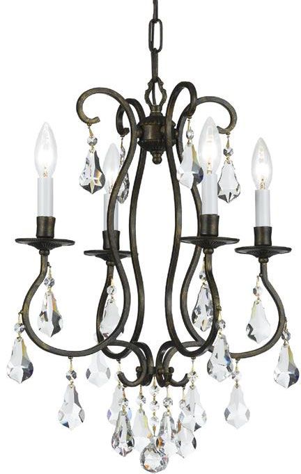 Crystorama 5014-EB-CL-S Ashton English Bronze Mini Ceiling Chandelier