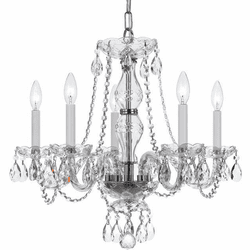 Crystorama 5085-CH-CL-S Traditional Crystal Polished Chrome Mini Chandelier Light