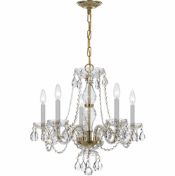 Crystorama 5085-PB-CL-I Traditional Crystal Modern Polished Brass Mini Chandelier Lighting