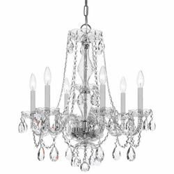Crystorama 5086-CH-CL-MWP Traditional Crystal Polished Chrome Ceiling Chandelier