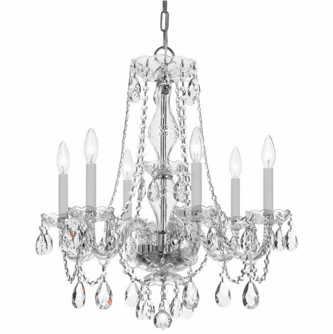 Crystorama 5086-CH-CL-SAQ Traditional Crystal Polished Chrome Chandelier Light