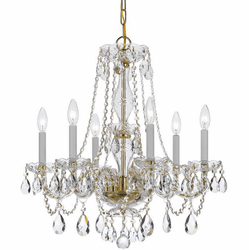 Crystorama 5086-PB-CL-MWP Traditional Crystal Polished Brass Chandelier Lighting