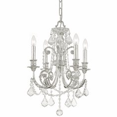 Crystorama 5114-OS-CL-S Regis Olde Silver Mini Hanging Chandelier