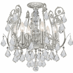 Crystorama 5115-OS-CL-SAQ Regis Olde Silver Ceiling Light Fixture