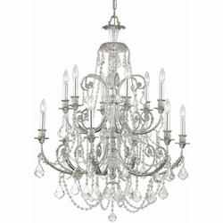 Crystorama 5119-OS-CL-SAQ Regis Olde Silver Chandelier Lamp