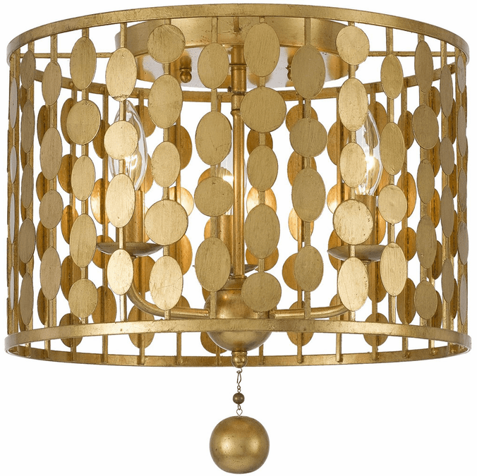 Crystorama 544-GA Layla Modern Antique Gold Ceiling Light Fixture