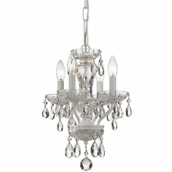 Crystorama 5534-WW-CL-I Traditional Crystal Wet White Mini Hanging Chandelier