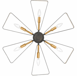 Crystorama 596-EB-GA Luna Modern English Bronze and Antique Gold Lighting Chandelier