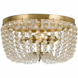 Crystorama 600-GA Rylee Antique Gold Hand Cut Faceted Beads Ceiling Light Fixture