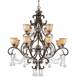 Crystorama 7512-BU-CL-SAQ Norwalk Bronze Umber 48" Chandelier Lamp