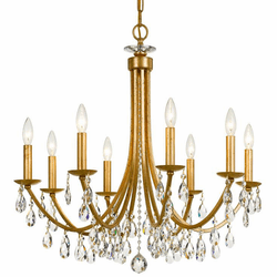 Crystorama 8828-GA-CL-MWP Bridgehampton Antique Gold 28" Ceiling Chandelier