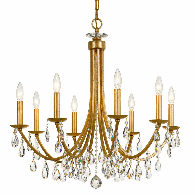 Crystorama 8828-GA-CL-S Bridgehampton Antique Gold 28" Ceiling Chandelier