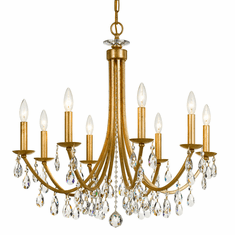 Crystorama 8828-GA-CL-SAQ Bridgehampton Antique Gold 28" Ceiling Chandelier