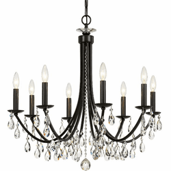 Crystorama 8828-VZ-CL-MWP Bridgehampton Vibrant Bronze 28" Hanging Chandelier