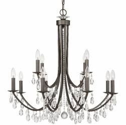Crystorama 8829-VZ-CL-MWP Bridgehampton Vibrant Bronze 32" Hanging Chandelier
