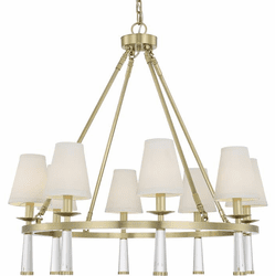 Crystorama 8867-AG Baxter Modern Aged Brass Lighting Chandelier