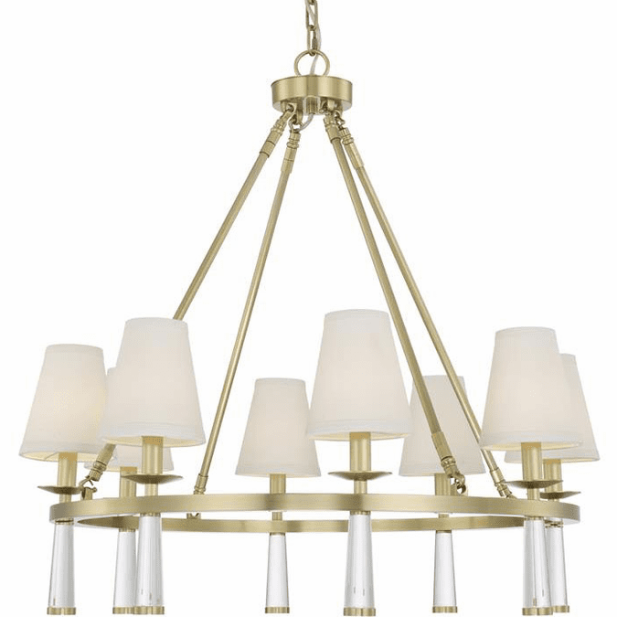 Crystorama 8867-AG Baxter Modern Aged Brass Lighting Chandelier