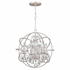 Crystorama 9025-OS-CL-MWP Solaris Small Olde Silver Clear Crystal Ball Cage Drop Lighting