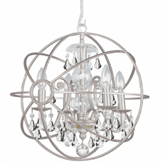 Crystorama 9025-OS-CL-S Solaris Olde Silver Clear Swarovski Strass Mini Chandelier Light