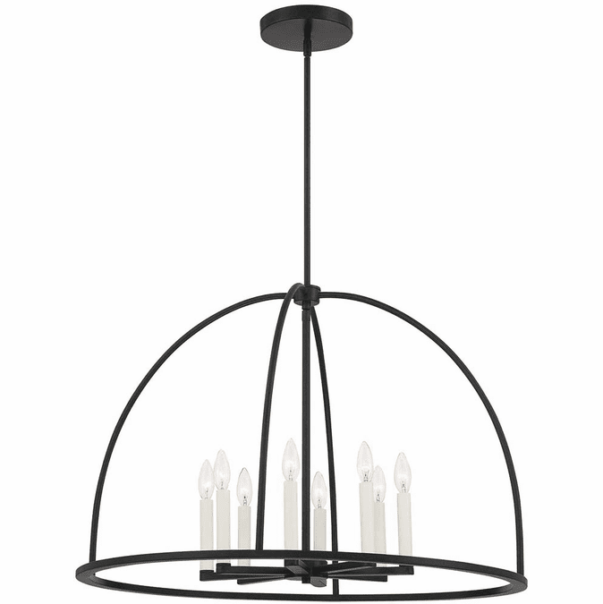 Crystorama ABB3008BK Abbott Black 32" Drop Ceiling Light Fixture