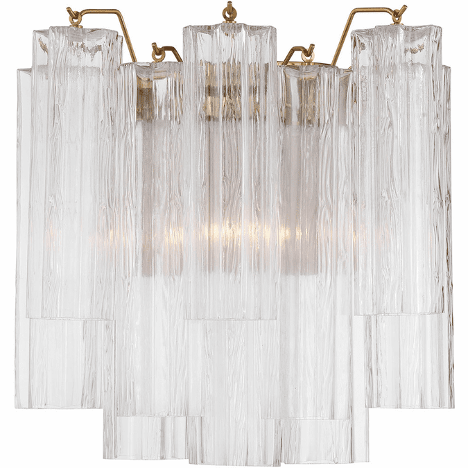 Crystorama ADD-303-AG-CL Addis Modern Aged Brass Wall Sconce Lighting
