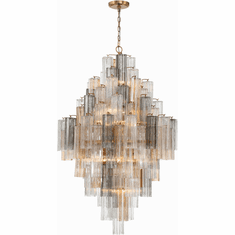 Crystorama ADD-319-AG-AU Addis Aged Brass Foyer Light Fixture