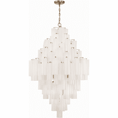 Crystorama ADD-319-AG-WH Addis Aged Brass Foyer Lighting Fixture