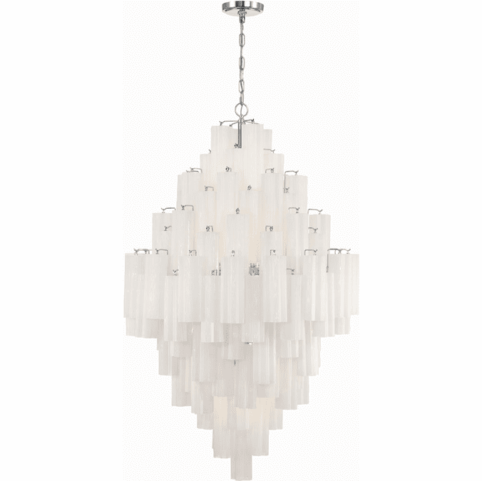 Crystorama ADD-319-CH-WH Addis Polished Chrome Foyer Lighting Fixture