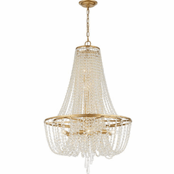 Crystorama ARC-1917-GA-CL-MWP Arcadia Antique Gold Ceiling Chandelier