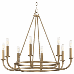 Crystorama BAI-A2108-AG Bailey Contemporary Aged Brass Chandelier Light