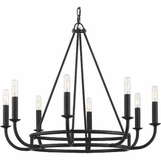 Crystorama BAI-A2108-MK Bailey Contemporary Matte Black Chandelier Lighting