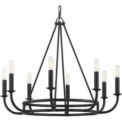 Crystorama BAI-A2108-MK Bailey Contemporary Matte Black Chandelier Lighting