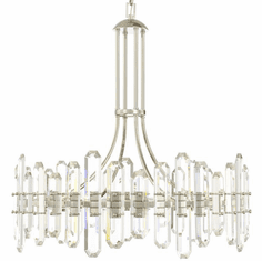 Crystorama BOL-8889-PN Bolton Polished Nickel 31" Ceiling Chandelier
