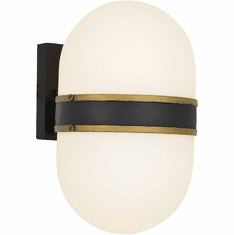 Crystorama CAP-8504-MK-TG Capsule Contemporary Matte Black + Textured Gold Outdoor Lamp Sconce