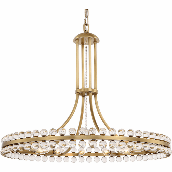 Crystorama CLO-8899-AG Clover Aged Brass 29" Lighting Chandelier