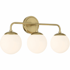 Crystorama ED0121003VG Maverick Contemporary Vibrant Gold 3-Light Bathroom Light