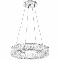 Crystorama ED3541801CH Kinsley Modern Polished Chrome LED 18" Pendant Lighting Fixture