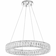 Crystorama ED3542401CH Kinsley Contemporary Polished Chrome LED 24" Drop Ceiling Light Fixture
